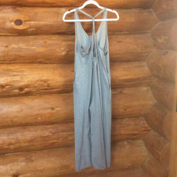 NYTT Gray & White Striped Lagenlook Wide Leg Racerback Festival Jumper SZ Medium - Picture 2 of 5